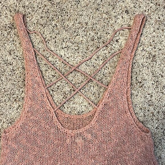 American Eagle Pink Cross Back Sweater Tank Top Small - Picture 4 of 7